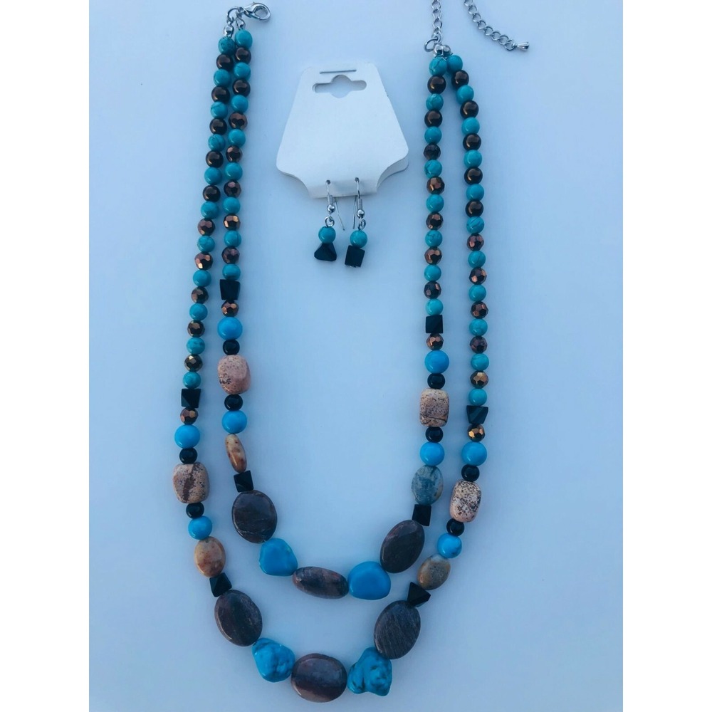 Multicolor Necklace‎ & Earrings. 18 In